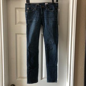 AG Stilt Cigarette Blue Skinny Jeans 25R